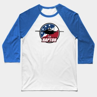 F-22 Raptor Patch Baseball T-Shirt